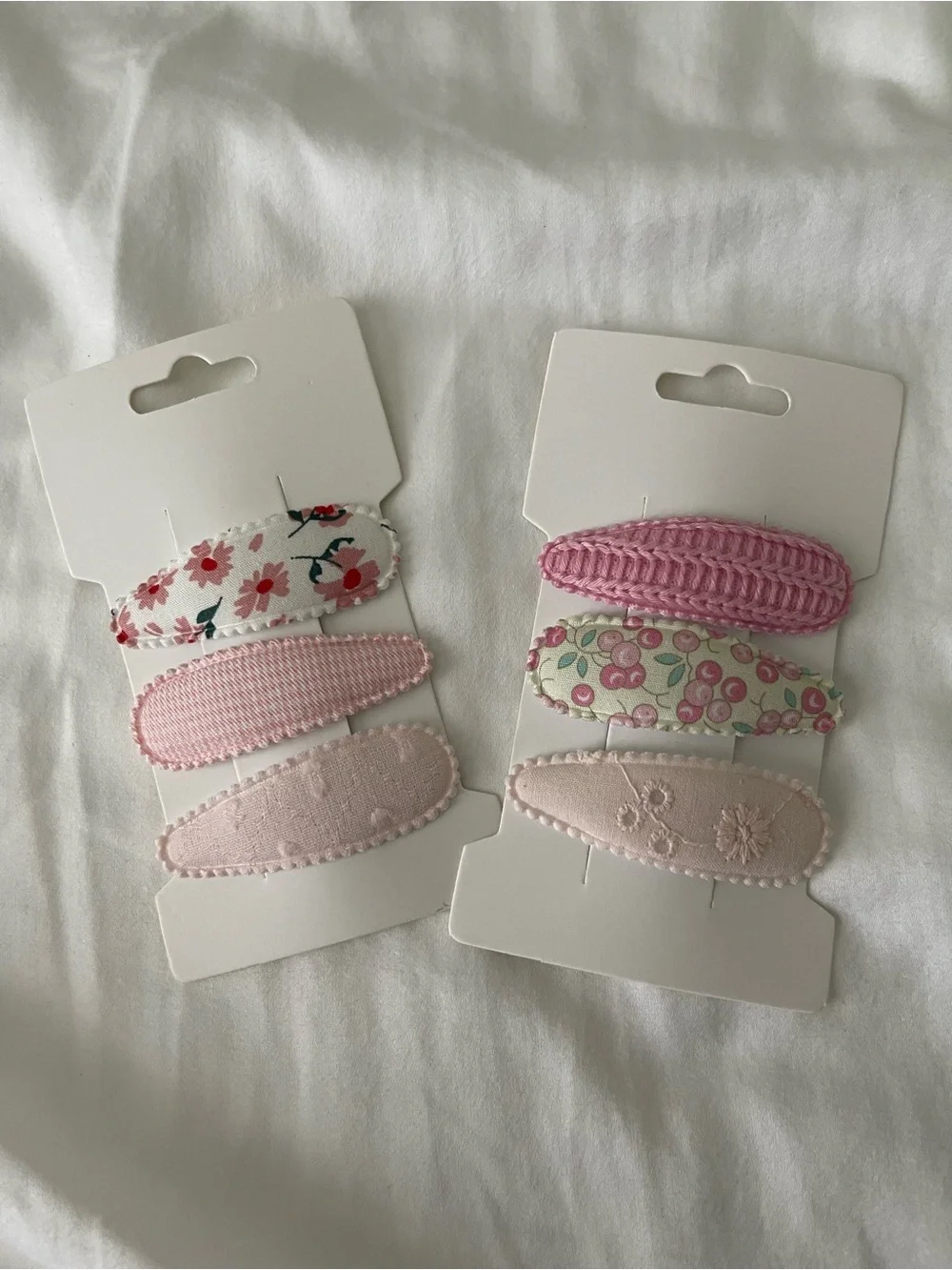 Kids Pink Floral and Solid Hair Clip Set - 6-Pack